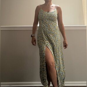 Amuse Society Yellow and Green Floral Maxi Dress
